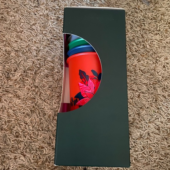 NWT Starbucks 2021 Holiday Reusable Cold Cups Set - Picture 3 of 4